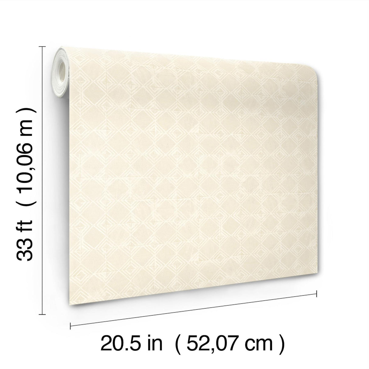 York Button Block Taupe Geometric Wallpaper