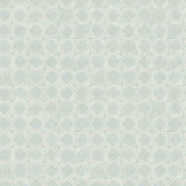 York Button Block Aqua Geometric Wallpaper