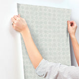 York Button Block Aqua Geometric Wallpaper