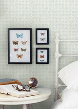 York Button Block Aqua Geometric Wallpaper