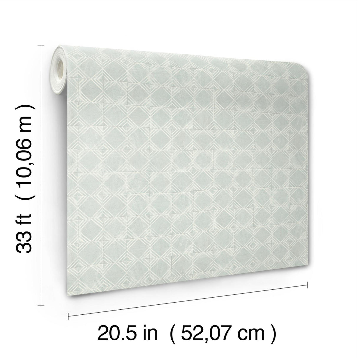 York Button Block Aqua Geometric Wallpaper