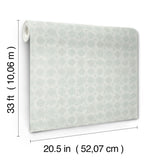 York Button Block Aqua Geometric Wallpaper