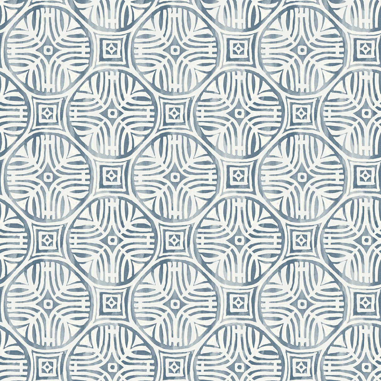York Sandee Navy Medallion Wallpaper