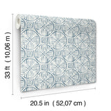 York Sandee Navy Medallion Wallpaper