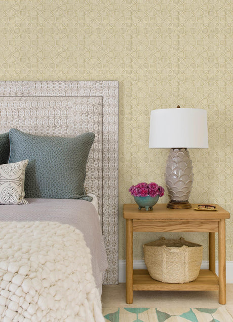 York Sandee Butter Medallion Wallpaper