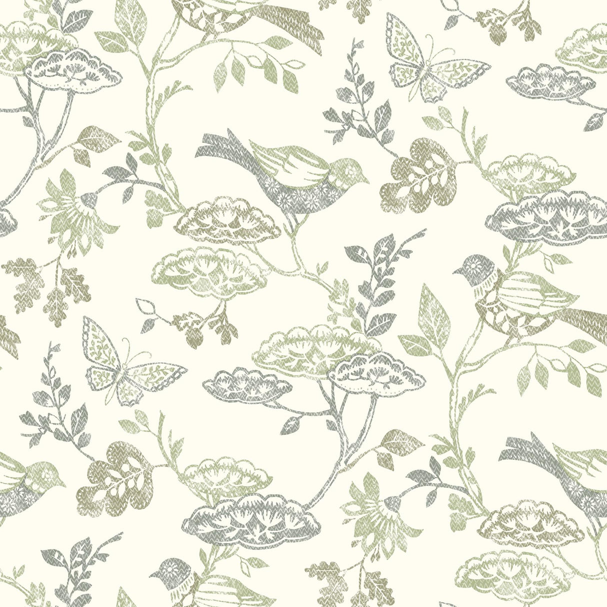 York Malmo Green Trail Wallpaper
