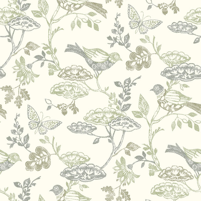 York Malmo Green Trail Wallpaper