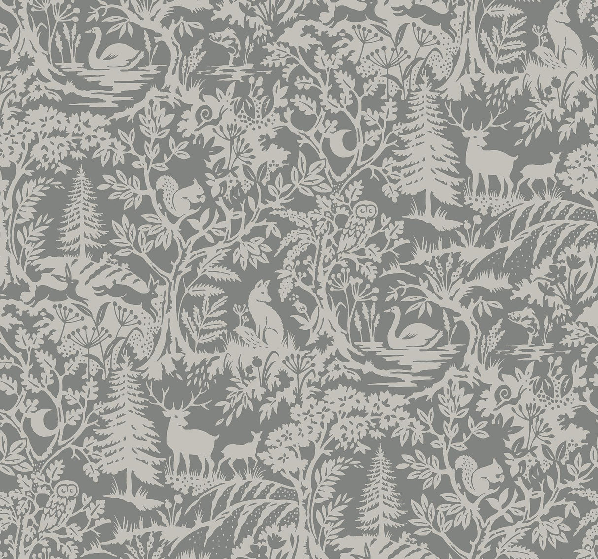 York Alrick Charcoal Forest Venture Wallpaper