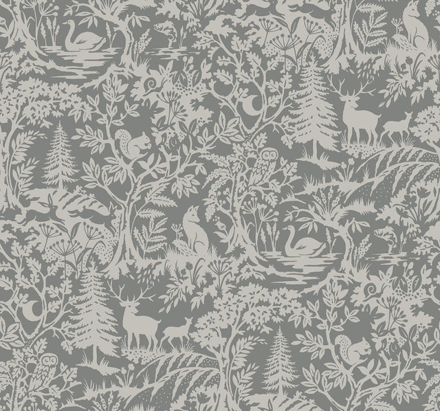 York Alrick Charcoal Forest Venture Wallpaper