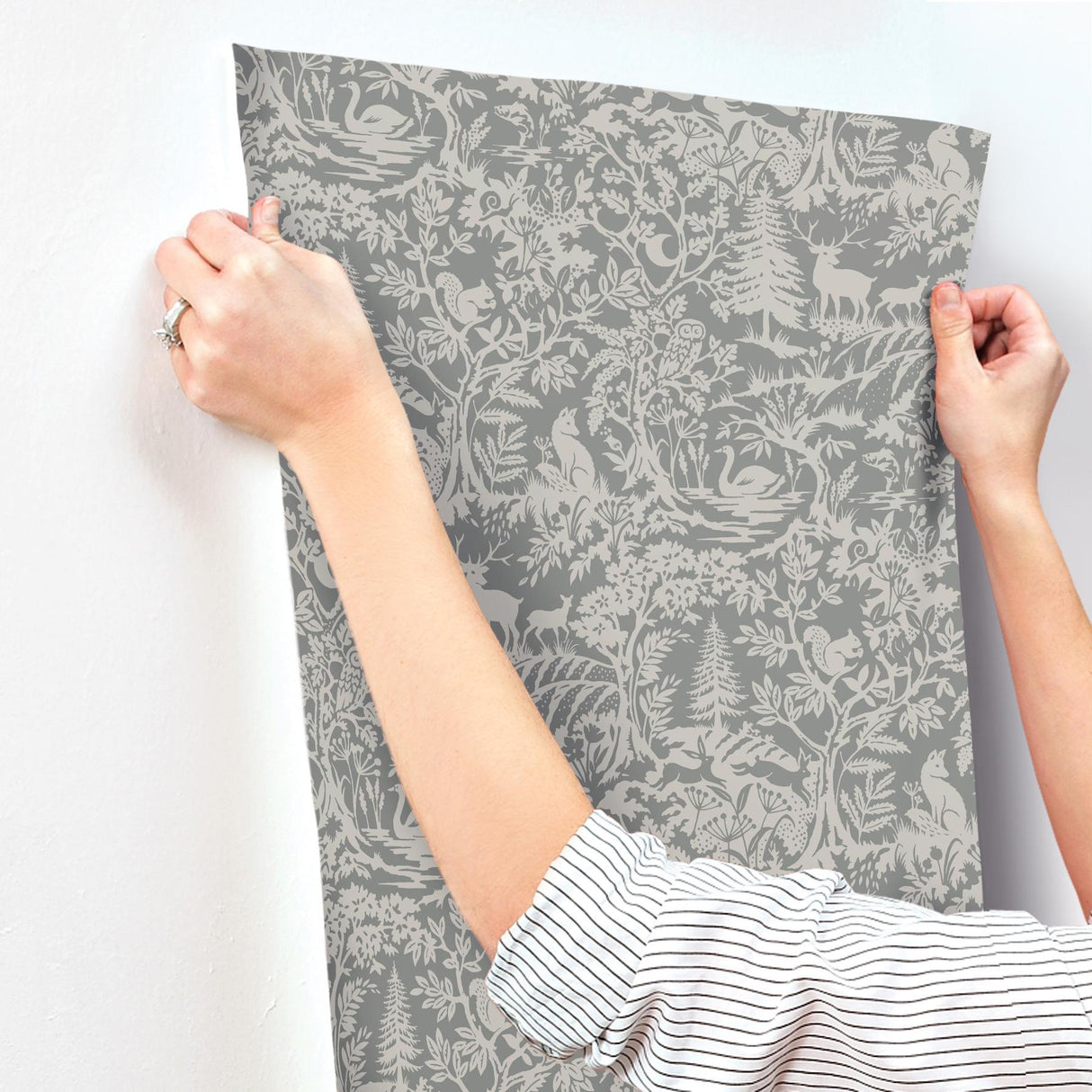 York Alrick Charcoal Forest Venture Wallpaper