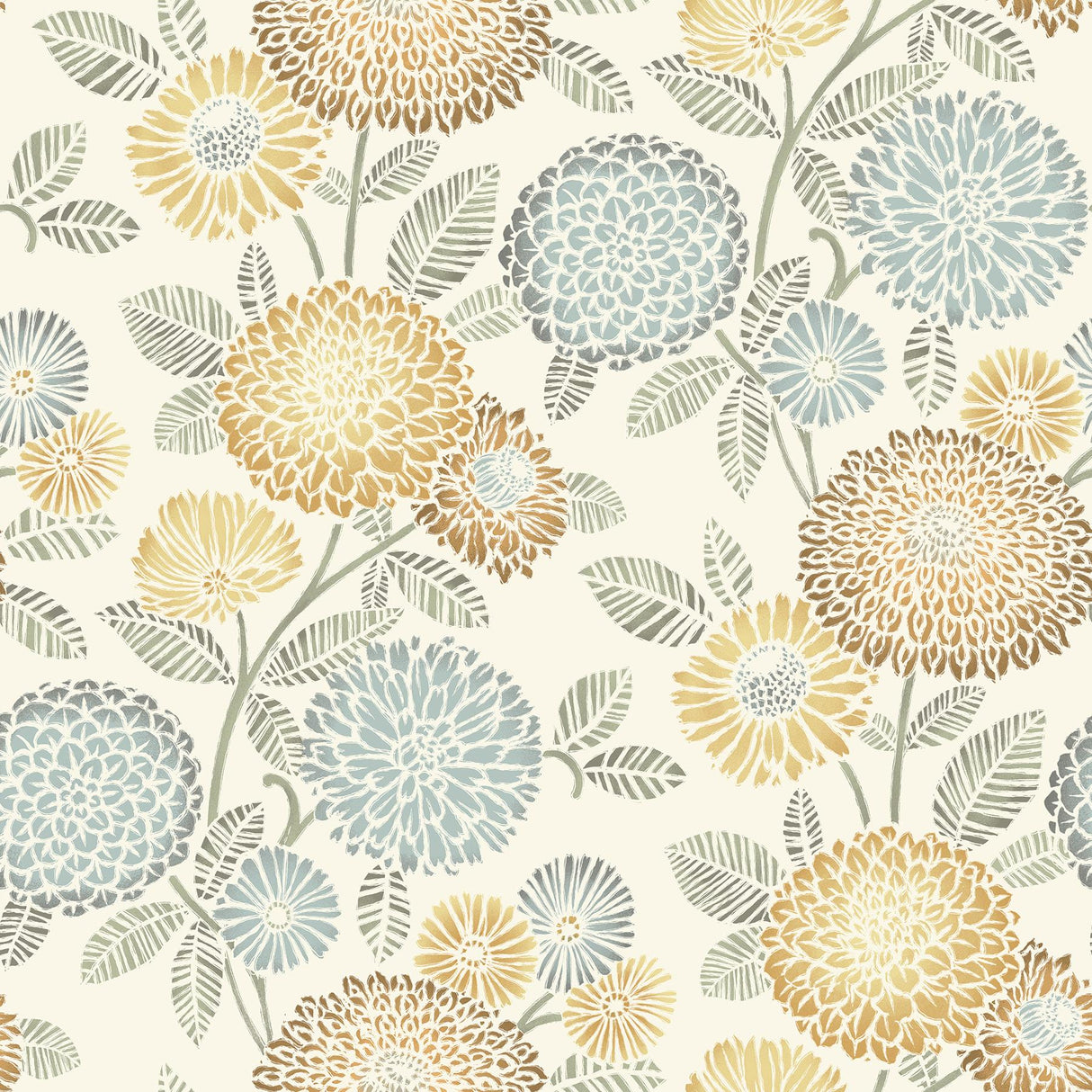York Zalipie Apricot Floral Trail Wallpaper