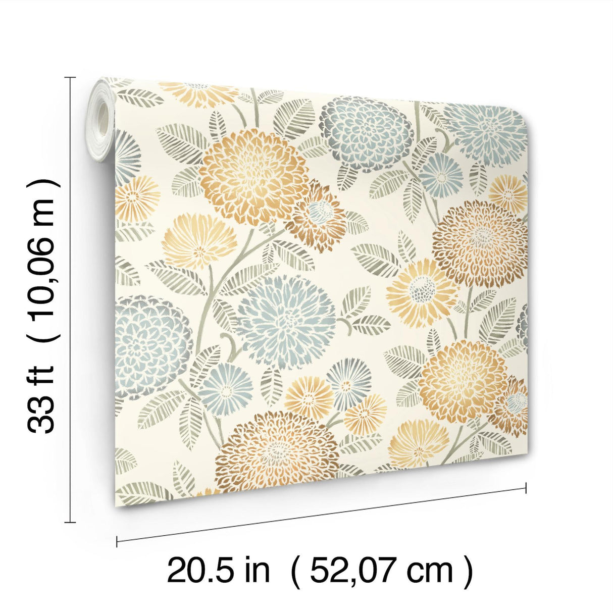 York Zalipie Apricot Floral Trail Wallpaper