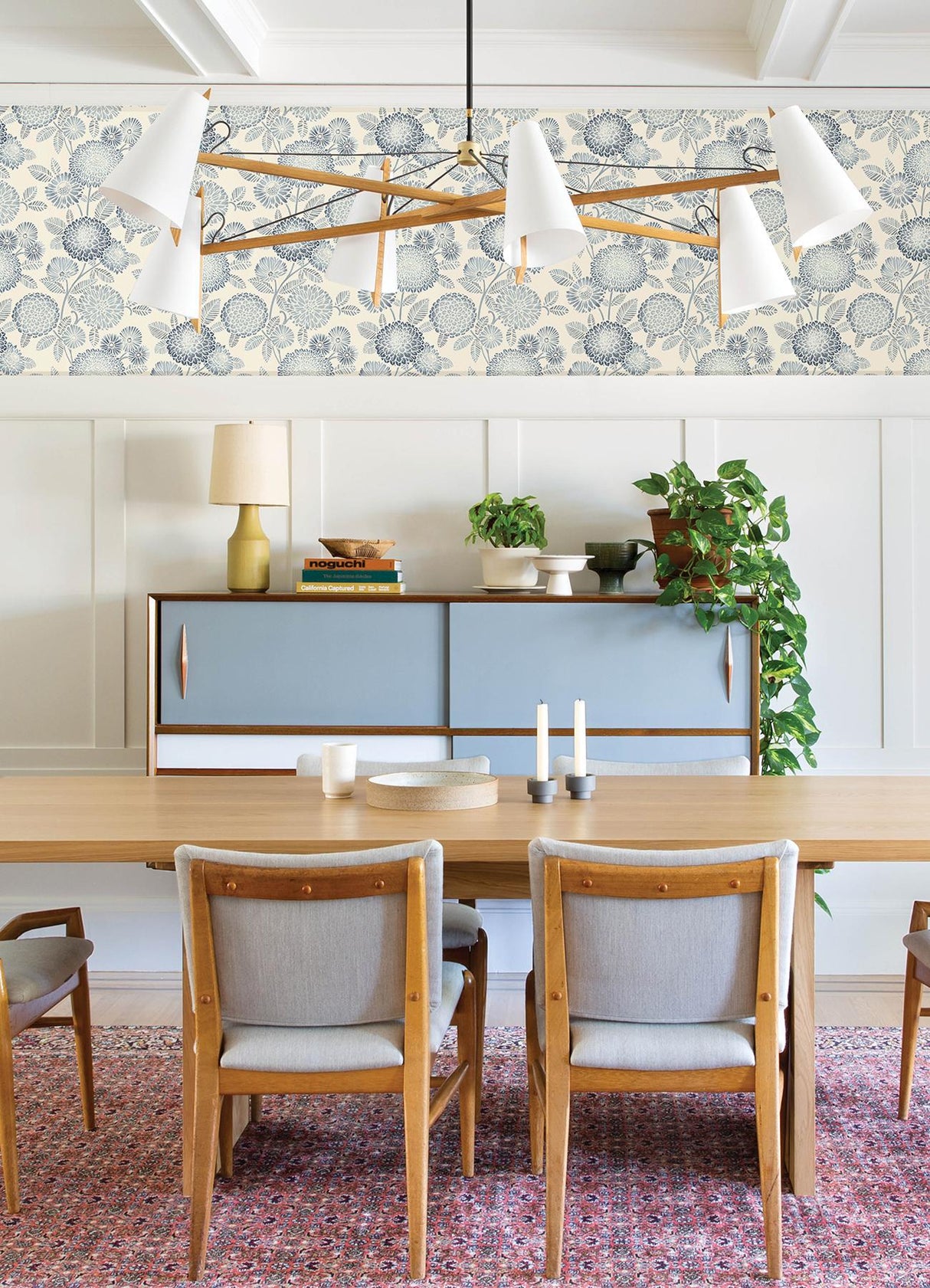 York Zalipie Blue Floral Trail Wallpaper