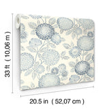 York Zalipie Blue Floral Trail Wallpaper