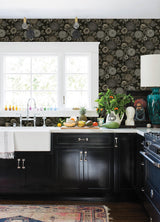 York Zalipie Black Floral Trail Wallpaper
