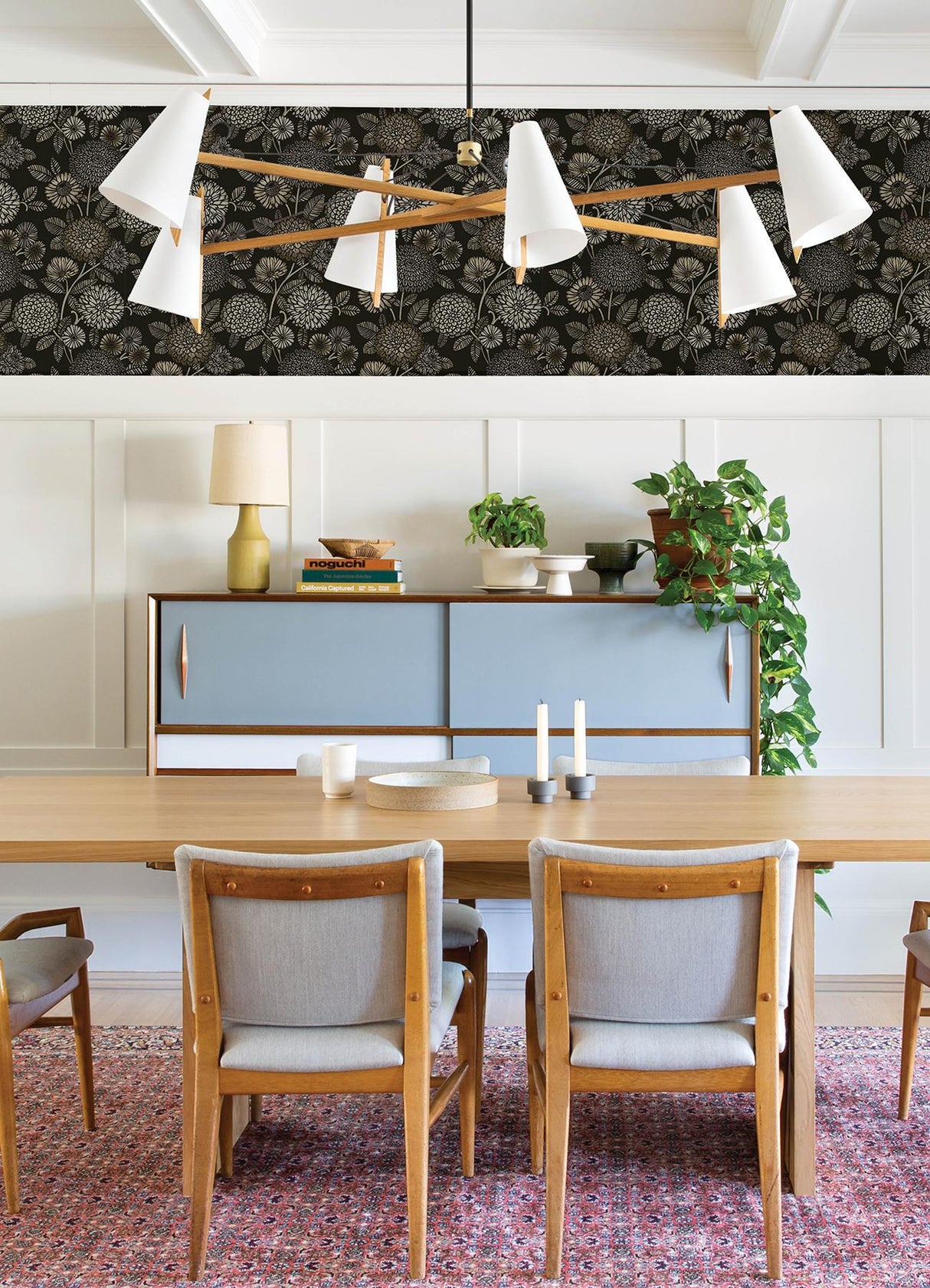 York Zalipie Black Floral Trail Wallpaper