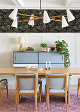 York Zalipie Black Floral Trail Wallpaper