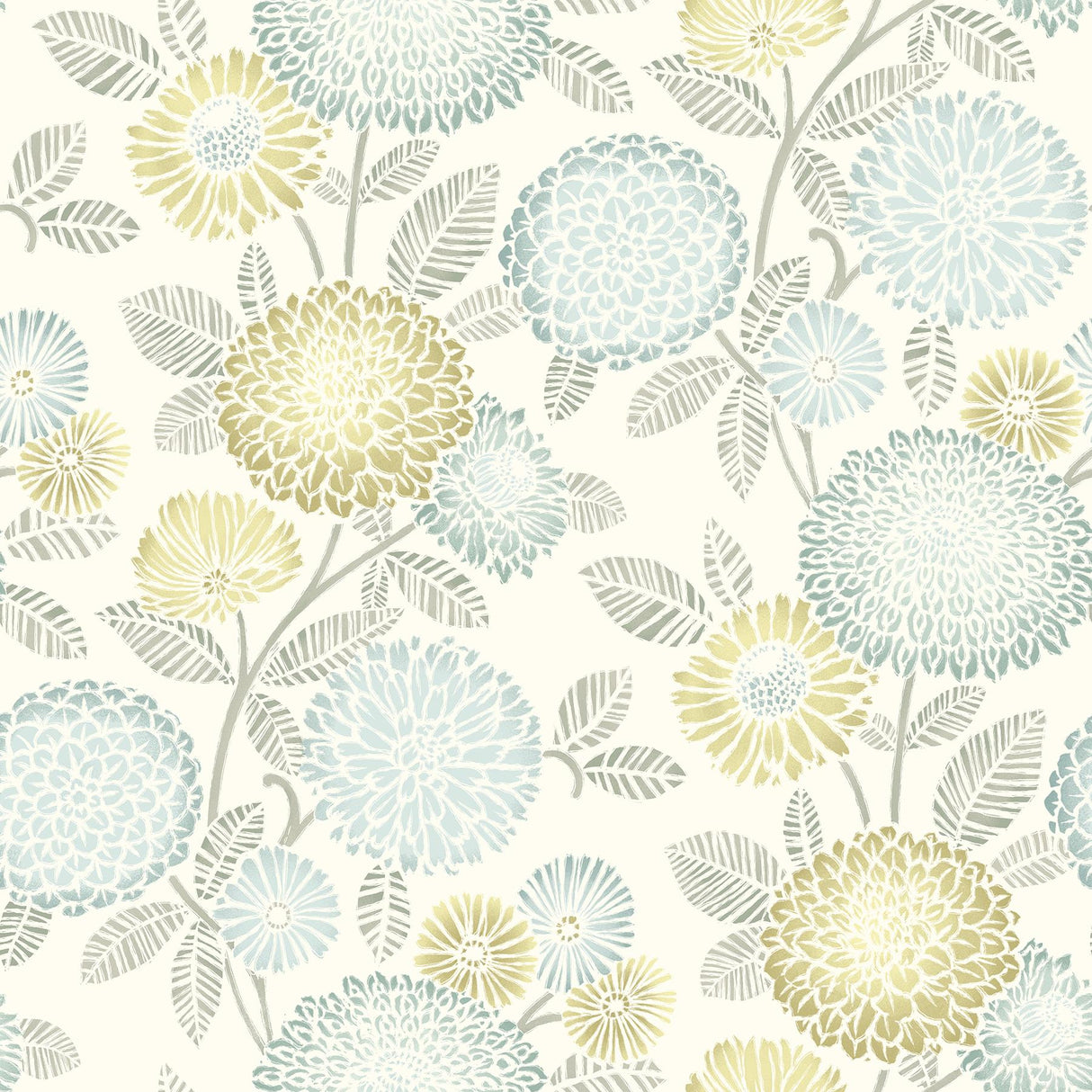 York Zalipie Lime Floral Trail Wallpaper