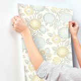 York Zalipie Lime Floral Trail Wallpaper
