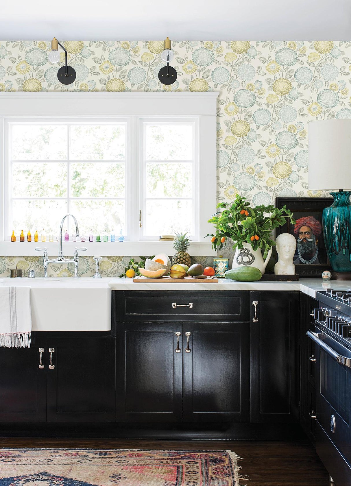 York Zalipie Lime Floral Trail Wallpaper