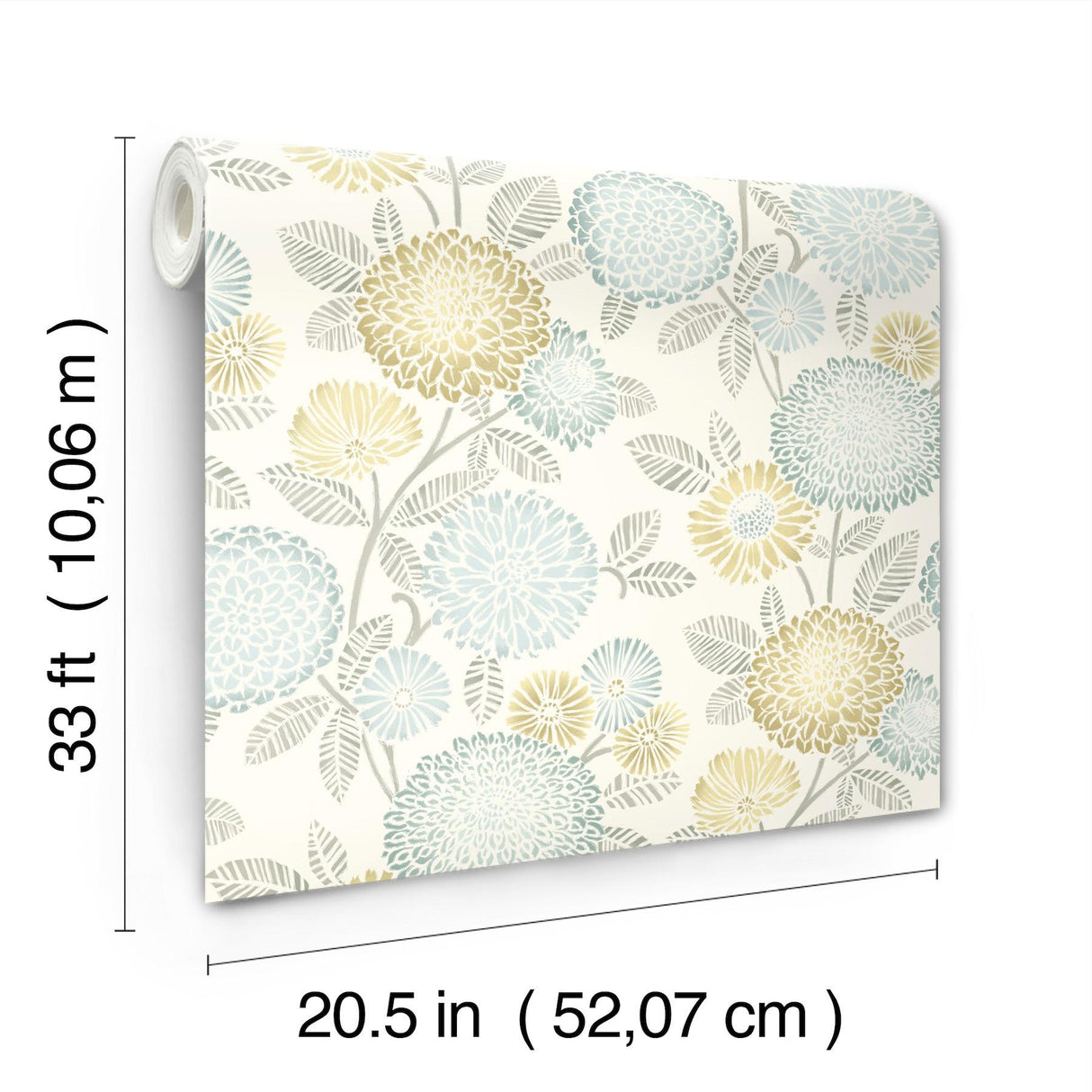 York Zalipie Lime Floral Trail Wallpaper