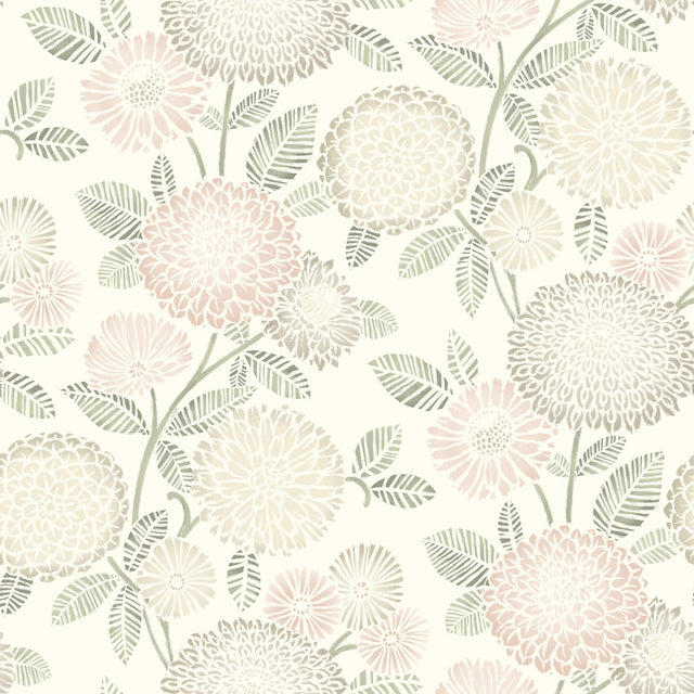York Zalipie Blush Floral Trail Wallpaper