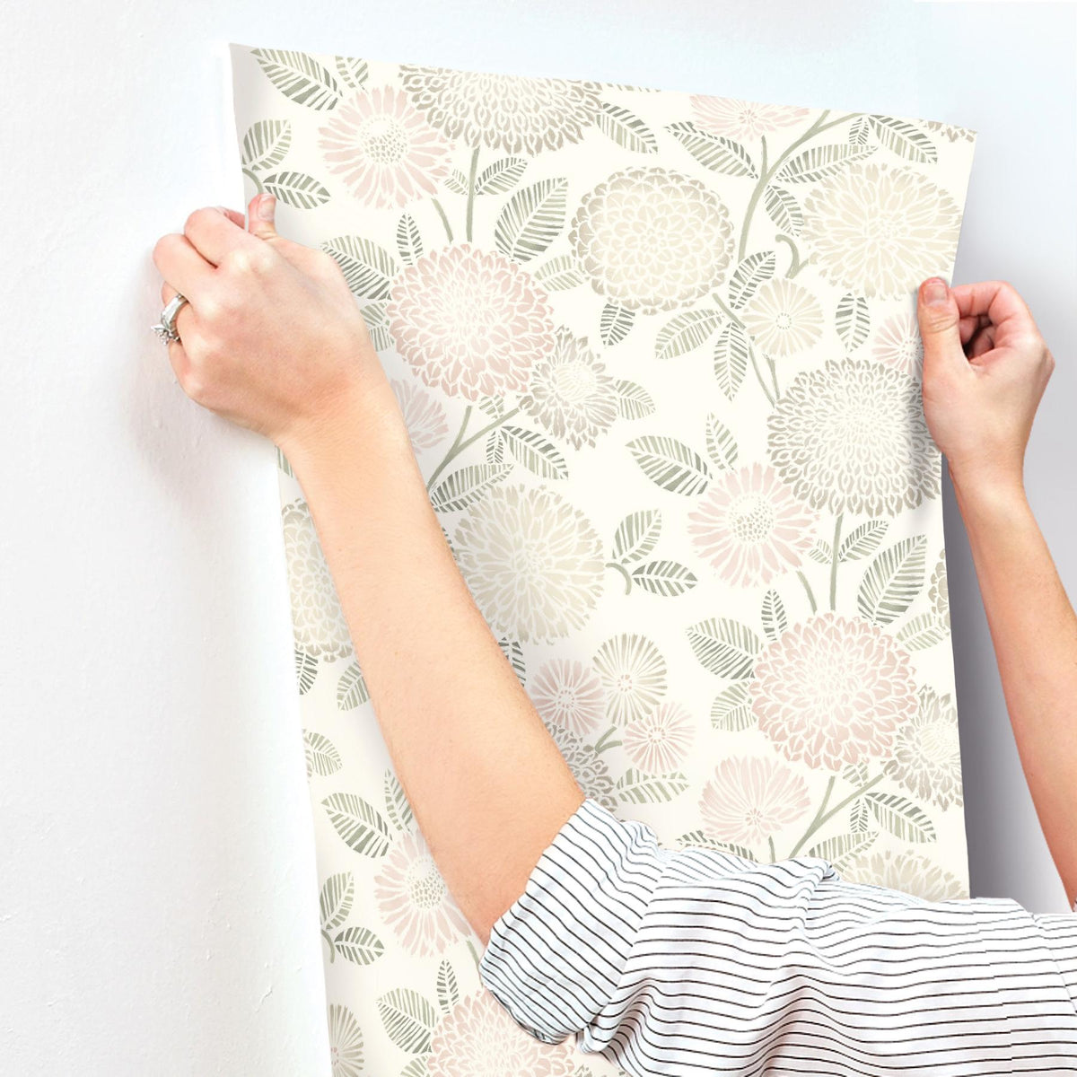 York Zalipie Blush Floral Trail Wallpaper