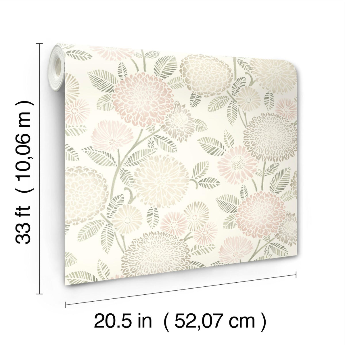 York Zalipie Blush Floral Trail Wallpaper