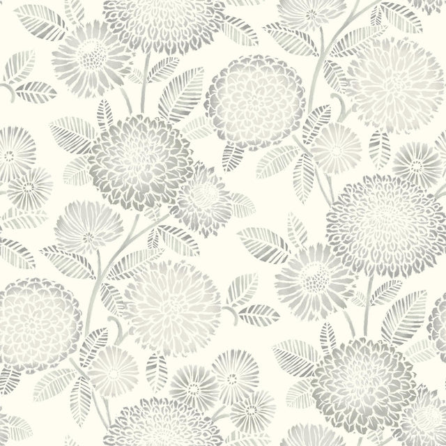York Zalipie Grey Floral Trail Wallpaper
