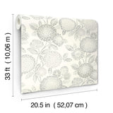 York Zalipie Grey Floral Trail Wallpaper
