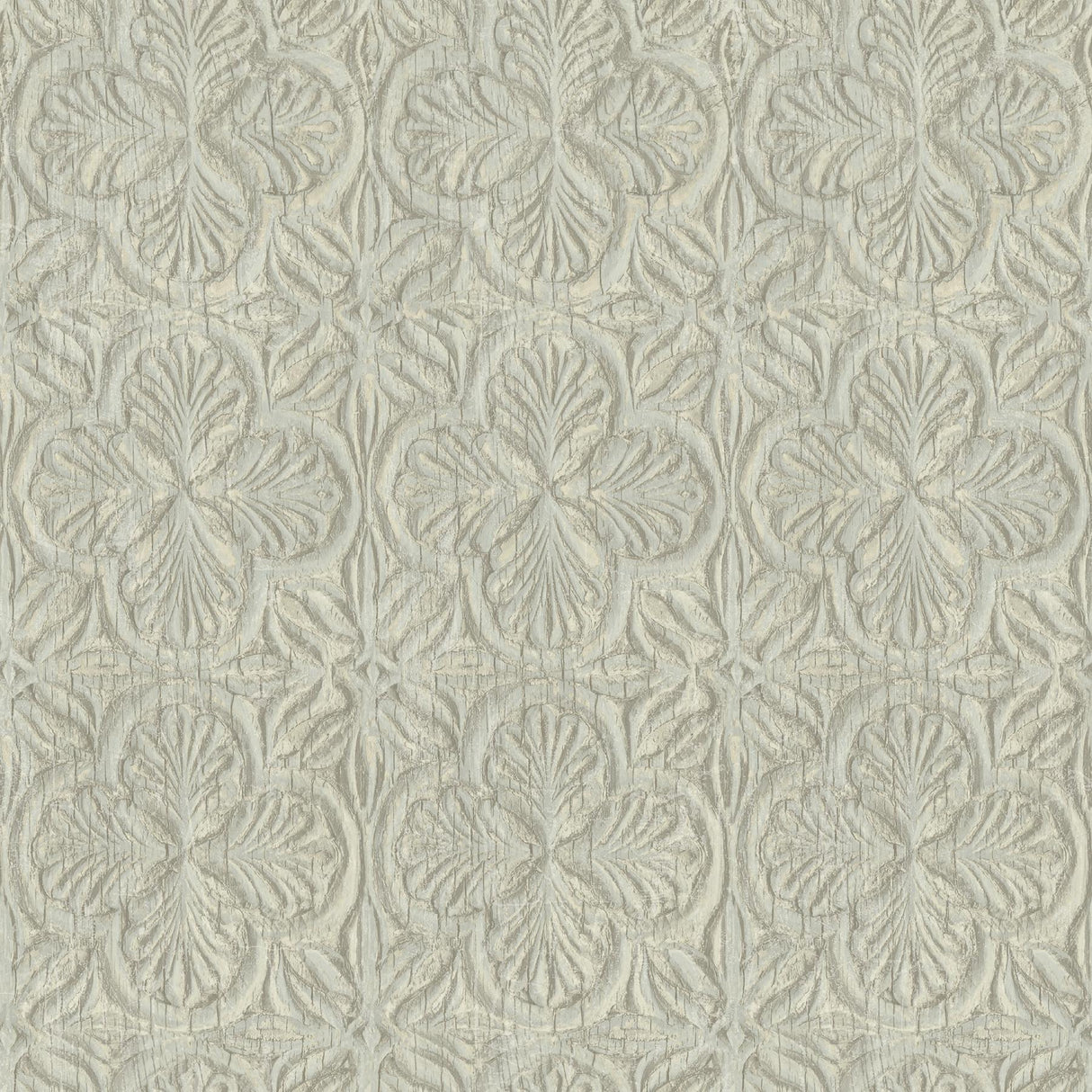 York Karachi Light Blue Wooden Damask Wallpaper