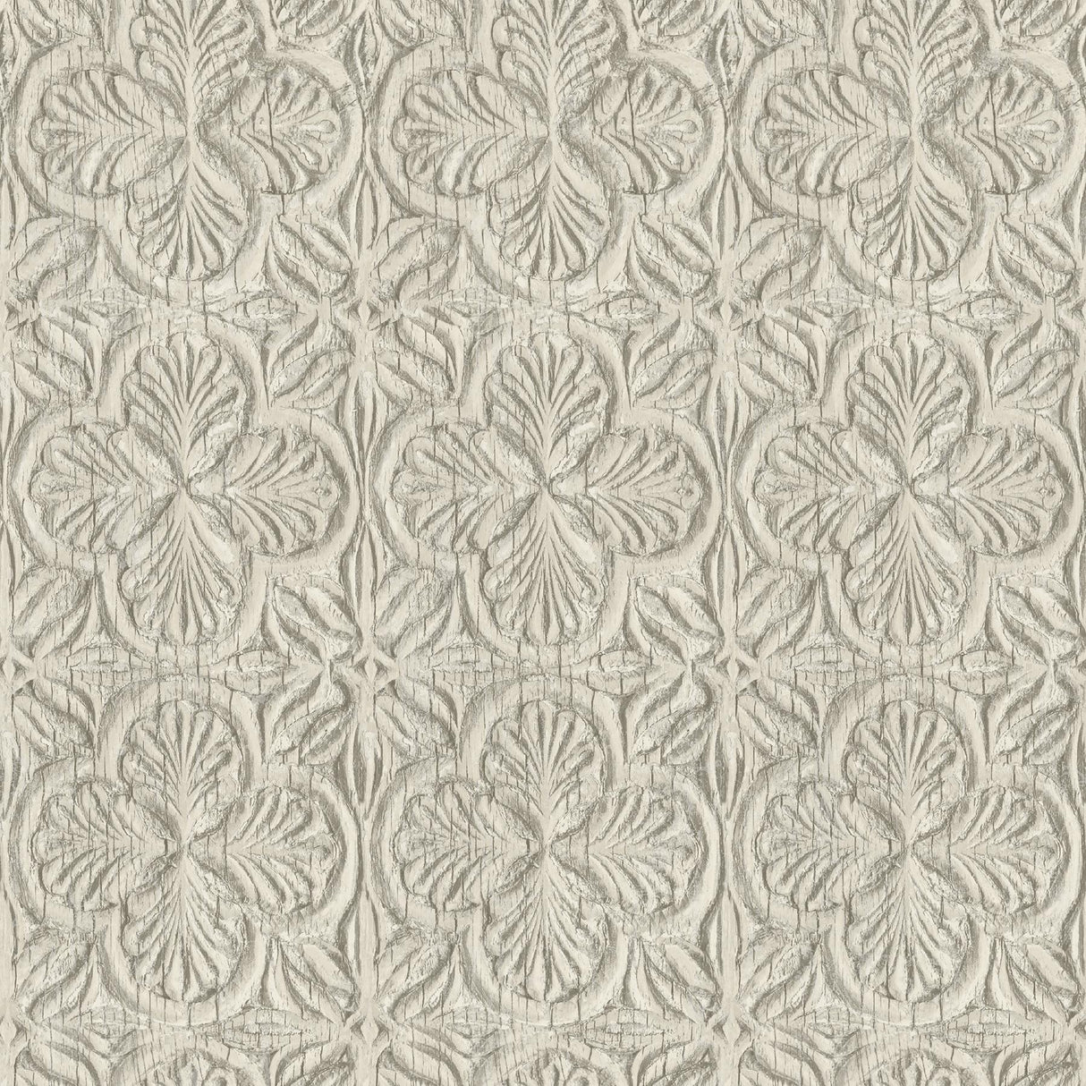 York Karachi Taupe Wooden Damask Wallpaper