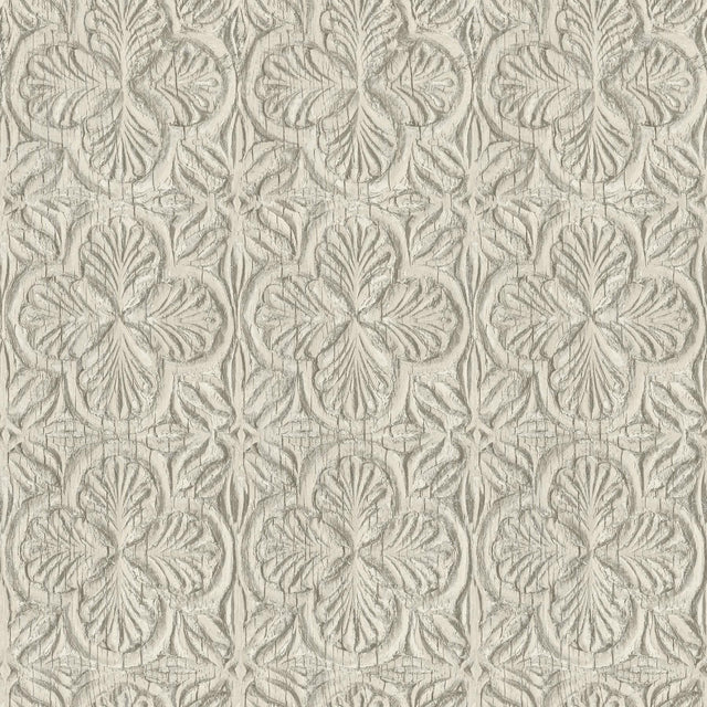 York Karachi Taupe Wooden Damask Wallpaper