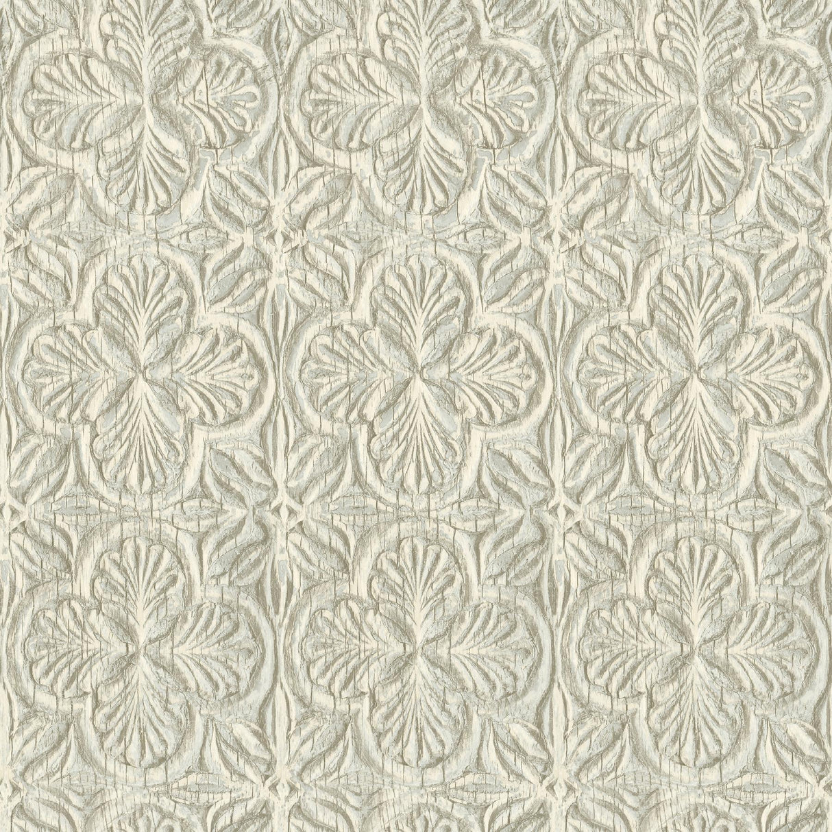 York Karachi Aqua Wooden Damask Wallpaper