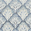 York Mimir Blue Quilted Damask Wallpaper