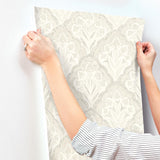 York Mimir Dove Quilted Damask Wallpaper