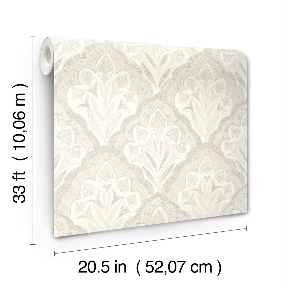 York Mimir Dove Quilted Damask Wallpaper