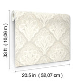 York Mimir Dove Quilted Damask Wallpaper