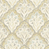 York Mimir Mustard Quilted Damask Wallpaper