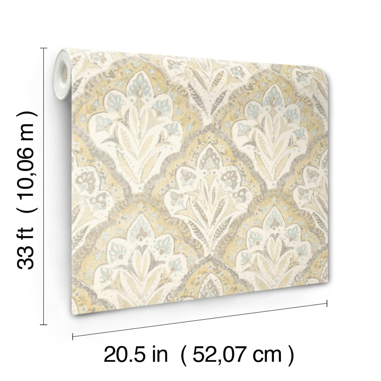 York Mimir Mustard Quilted Damask Wallpaper