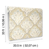 York Mimir Mustard Quilted Damask Wallpaper
