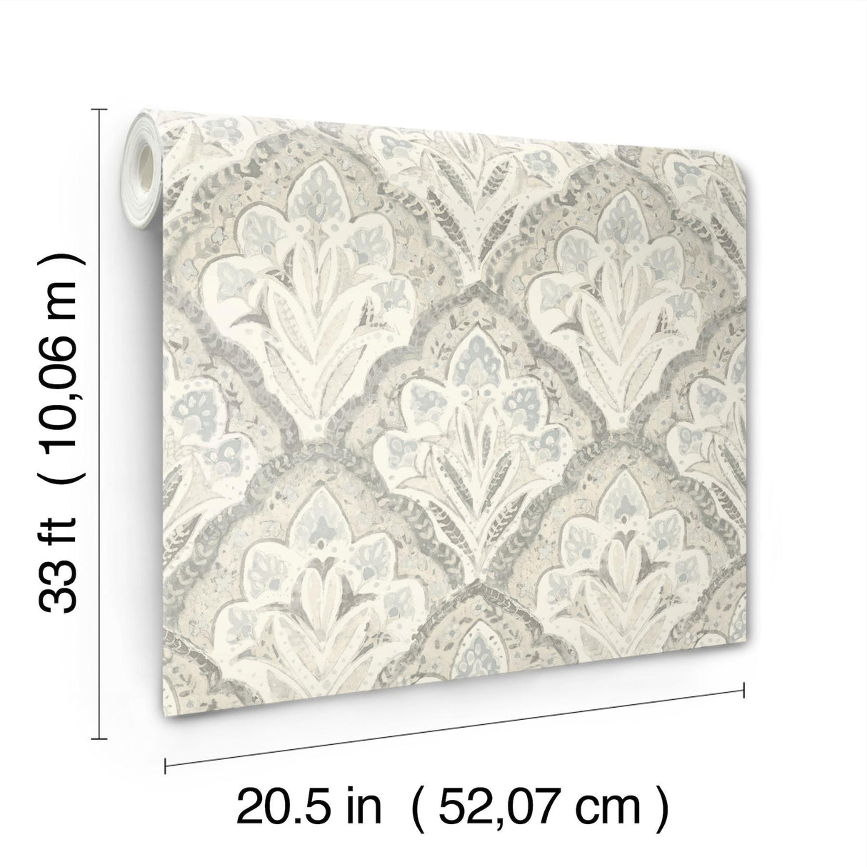 York Mimir Grey Quilted Damask Wallpaper