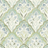 York Mimir Aquamarine Quilted Damask Wallpaper