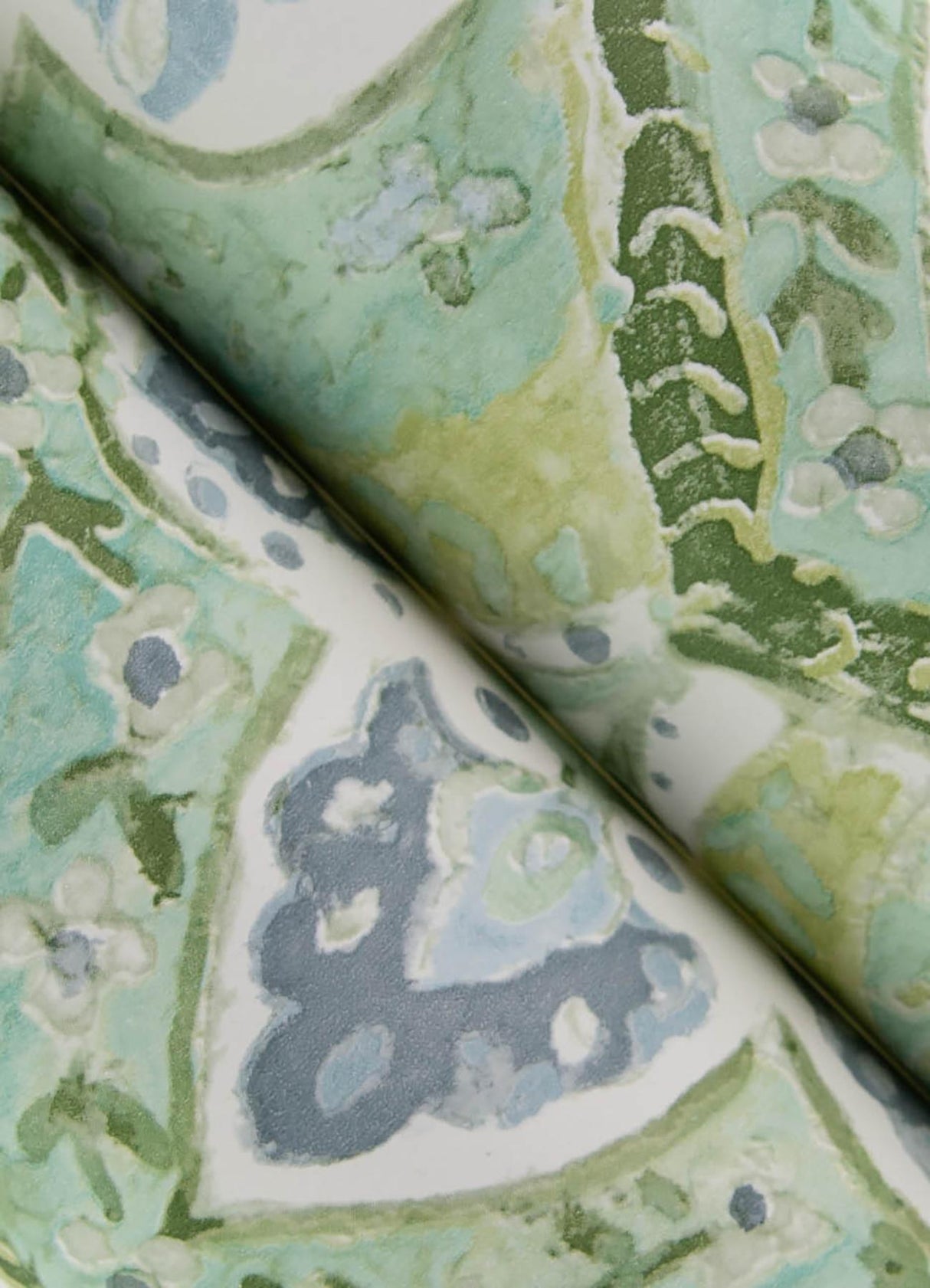 York Mimir Aquamarine Quilted Damask Wallpaper