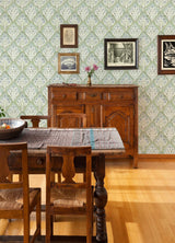 York Mimir Aquamarine Quilted Damask Wallpaper
