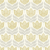 York Cathal Mustard Tulip Block Print Wallpaper