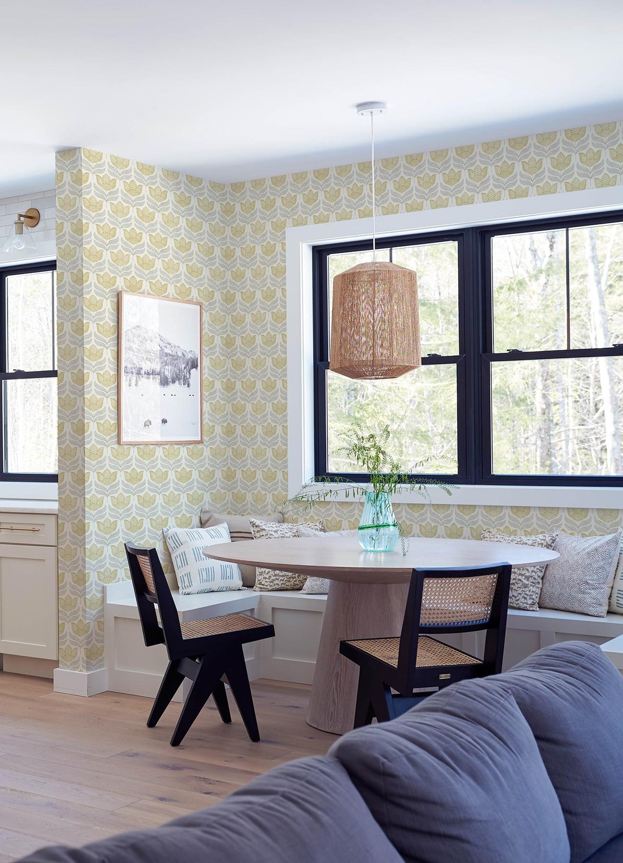 York Cathal Mustard Tulip Block Print Wallpaper