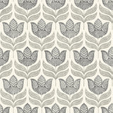 York Cathal Charcoal Tulip Block Print Wallpaper