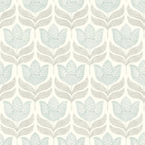 York Cathal Aqua Tulip Block Print Wallpaper