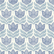 York Cathal Blue Tulip Block Print Wallpaper